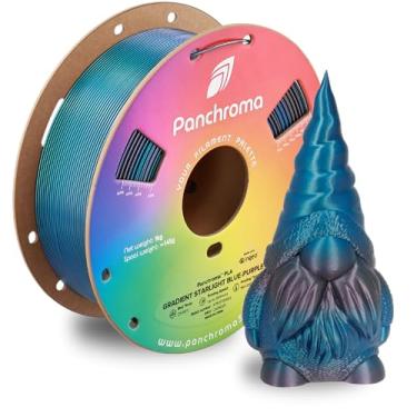 Imagem de Polymaker Filamento de impressão 3D Panchroma Gradient Starlight PLA azul-roxo, 1,75 mm 1 kg, gradiente PLA premium, fácil de imprimir, compatível com AMS, perfeito para estatuetas, modelos de mesa
