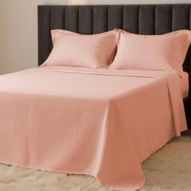 Imagem de Jogo de Cama King 300 Fios Percal 100% Algodão com Bordado 4 Peças BF 