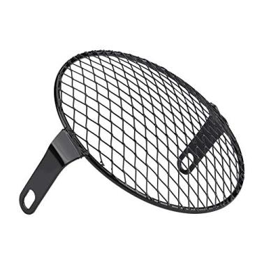 Imagem de Matybobe Capa de grade de farol de ferro redondo de 16,5 cm estilo vintage para motocicletas Choppers Cafe Racers (capa de grade)