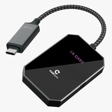 Imagem de VX Case CarSync, Adaptador Sem Fio para Apple CarPlay e Android Auto, Conexão Wireless, Alimentação USB, Design Premium, Liga de Alumínio e ABS