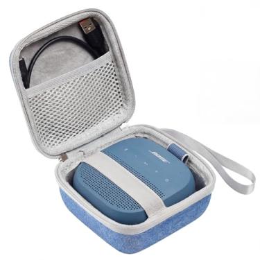Imagem de AONKE Estojo de viagem compatível com alto-falante Bluetooth portátil Bose SoundLink Micro 2ª geração (caixa azul)