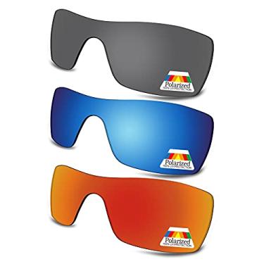 Imagem de Bwake Lentes de reposição para Oakley Turbine Rotor Set Óculos de sol OO9307 - Preto + Azul + Vermelho Fogo Polarizado
