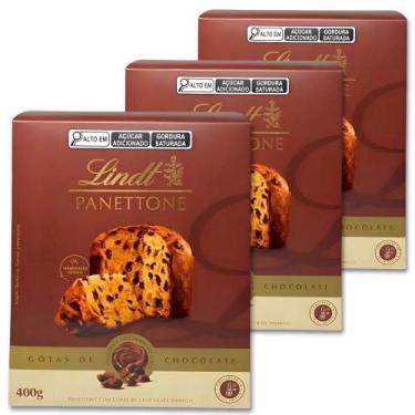 Imagem de Panetone Lindt Gotas De Chocolate Suiço Kit 3 Unidades 400G