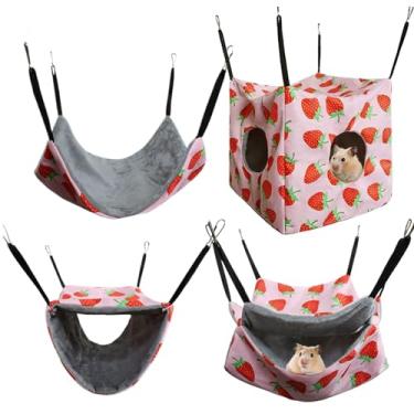 Imagem de Cama de rede para animais pequenos – Rede respirável para furões | Suprimentos para gaiola de animais de estimação, antiderrapante para animais pequenos, casa de dormir para chinchilas, esquilos