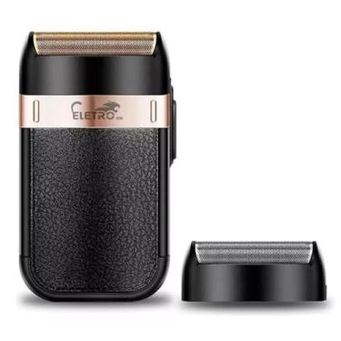 Imagem de Barbeador Elétrico Profissional Shaver Recarregável Bivolt EL-5109 - Lâminas Rotativas, Uso Sem Fio, Fácil de Limpar - Preto e Dourado