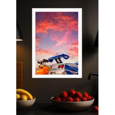 Imagem de Quadro Nissan Skyline Gtr com Vidro e Moldura Branca Tam:A4 - Spark Lo