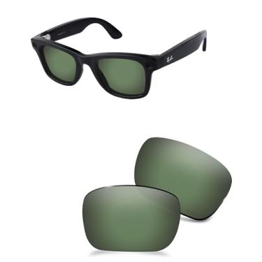Imagem de AOZAN Lentes de reposição ANSI Z87.1 para óculos de sol RayBan Meta Wayfarer RW4006 50 mm, Cinza e verde, RW4006 50mm