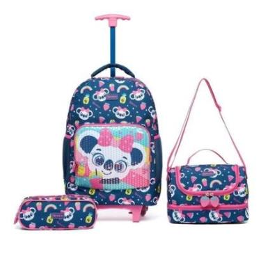 Imagem de Kit Mochila De Rodinha Infantil Coala Lancheira Térmica Estojo Escolar  Spector-Feminino