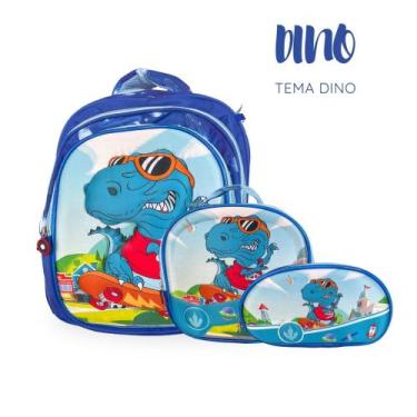 Imagem de Kit Escolar Carros Racing Mochila Lancheira e Estojo  Estampa Radical 