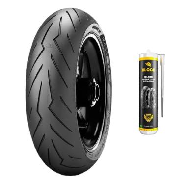 Imagem de Pneu Ninja 400 Cb 300 Mais Largo 150/60r17 Tl 66w Diablo Rosso 3 Pirelli + Selante