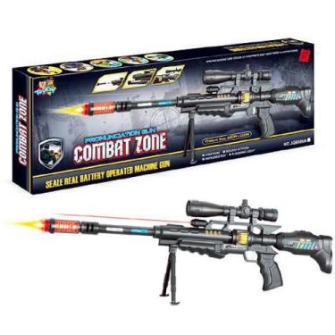 Imagem de Arminha Sniper Infantil Simulador Mira laser Vibra Som Luzes - Toy Kin