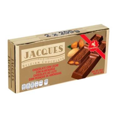 Imagem de Kit 2 un. Chocolate Belga Jacques Ao Leite 200g, 2x200gchocc/amendoas