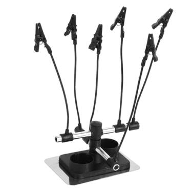 Imagem de Suporte de suporte de aerógrafo profissional base magnética resistente clipes de pulverizador de aerógrafo para tatuagem modelo pintura artistas plástico fio de cobre aço