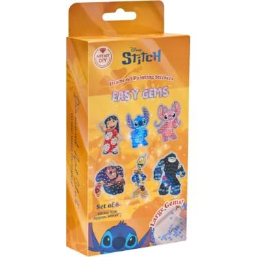 Imagem de DIAMOND ART CLUB Easy Gems Adesivos - Kit de adesivos de pintura de diamante Lilo & Stitch, adesivos de arte de diamante para iniciantes, artesanato DIY divertido para adultos, 5 cm x 5 cm (pacote com