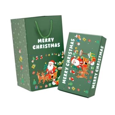 Imagem de predolo Caixa de presente de Natal dobrável e saltitante com sacola de presente, cofres saltitantes para dinheiro, ideal para, formaturas, Verde
