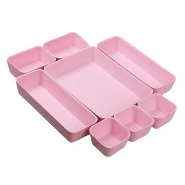 Imagem de WeiLaiKeQi Bandeja Organizadora de Gaveta em Feltro, Divisória de Gaveta, Cesto Organizador Multiuso para Armários, Prateleiras, Penteadeira, Maquiagem e Artigos, Rosa