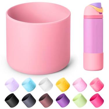 Imagem de Diumepo Bota de silicone para garrafa de água Owala 680 g, capa protetora antiderrapante para garrafa de água de aço inoxidável Owala Twist & FreeSip & Flip, base inferior de bota para Owala (rosa)