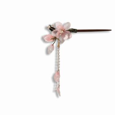 Imagem de Bastão de cabelo de madeira acessórios de cabelo retrô borla grampo de cabelo clássico hashi de cabelo para mulheres (estilo 2)