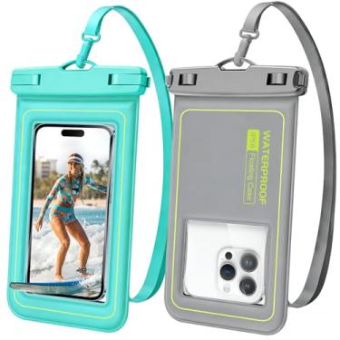 Imagem de PEORSEFI Bolsa de telefone impermeável IP68, capa de telefone flutuante à prova d'água para iPhone 16 15 Pro Max Galaxy S24+ S23 Pixel 8 Pro com cordão destacável, bolsas secas para celular, itens