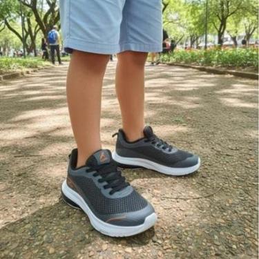 Imagem de Tênis Infantil Meninos K360 Super Leve Kidy - Cinza/Laranja-Masculino