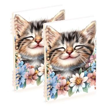 Imagem de Burbuja Cadernos com nome, papel pautado universitário A5 com 60 folhas, fichário para escritório, 2 unidades