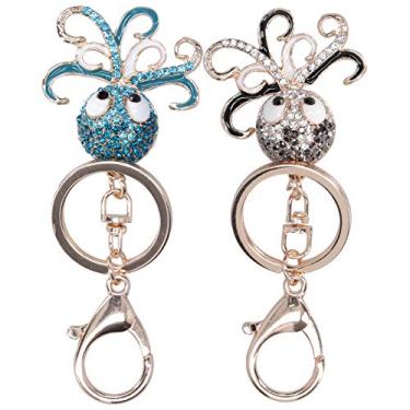 Imagem de Acouto Chaveiro de : 2 Peças de Pingente de Bolsa de Chave de Em Forma de Moda – Acessórios Femininos Chaveiros e (Azul e Preto)