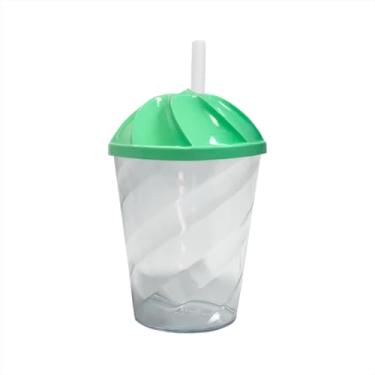 Imagem de Kit 25 Unidades Copos Twister Chantily Com Tampa E Canudo Lembrança Colorida Festa 300ml (Verde Menta)