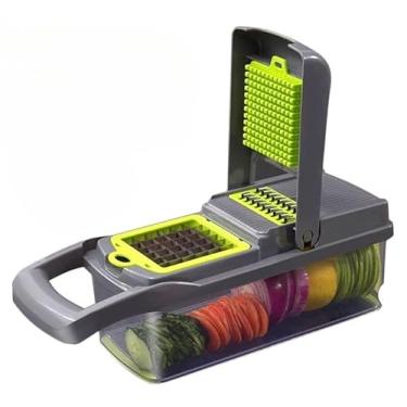 Imagem de Cortador Fatiador Ralador 16 em 1 Multiuso Cozinha Aço Inox Slicer de Legumes e Frutas com Acessórios