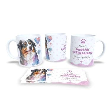 Imagem de Caneca de Cerâmica Beagle, Branca e Rosa, com Ilustração de Cachorro e Flores, Tema Pet, Design com Patinhas e Corações (13198)