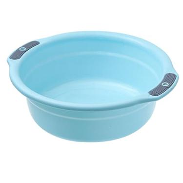 Imagem de Ejoyous Lavatório de Plástico Redondo, Lavatório de Grande Capacidade para Roupas, Rosto e Pés, Banheira de Prato de Frutas Vegetais, Leve e Portátil para Viagens Em Dormitório (Pequeno 9,17 x 1,5 pol.)