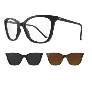 Imagem de Armação De Óculos Hb Clip On Switch 0385 10103850688032 Preto Brilho-Feminino