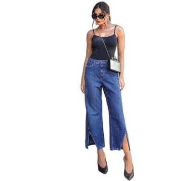 Imagem de CALÇA JEANS PANTACOURT FEMININA CINTURA ALTA ABERTURA NA BARRA 23663-Feminino