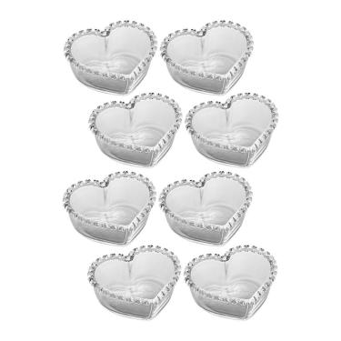 Imagem de Kit 8 Bowl De Coração Cristal Transparente Mini Tigela Petisqueira Porta Joias 13,5cm Lyor