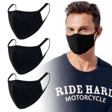 Imagem de Máscara facial de tecido reutilizável, lavável, ajustável, respirável, balaclava de algodão para homens e mulheres, máscara facial à prova de vento para mulheres e homens/3 peças