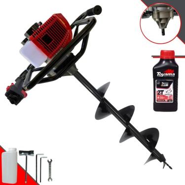 Imagem de Perfurador Polaca Cavadeira Anmax GD520-B À Gasolina 2T 52cc 2,2HP 7.000rpm Com Ignição CDI Para Construção Civil Com Broca 80x20cm + ÓLEO TOYAMA