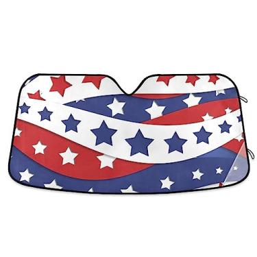 Imagem de Guarda-sol de carro com listras estrelas, dobrável, capa de para-brisa, para para-brisa dianteiro de caminhão