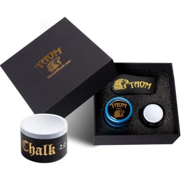 Imagem de YEUEK TAOM Suporte de giz de piscina em formato redondo prático acessórios de bilhar mini estojo magnético com ponta de giz recipiente caixa redonda de bilhar, ferramenta de ponta de taco modelador