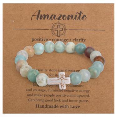 Imagem de Mikovivi Pulseira inspiradora para mulheres, presente de bem, pulseira de pedra natural com cartão de incentivo, joia inspiradora para mulheres, irmãs amigas, presente espiritual, Medium, Pedra, Sem