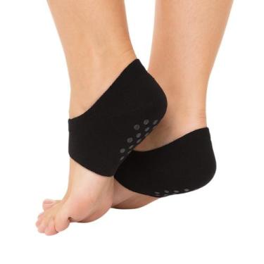 Imagem de Meia para Hidratação Calcanheira Antiderrapante Preta Pés Rachados Sec