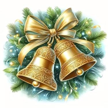 Imagem de Adesivos autoadesivos de vinil de PVC Golden Bell à prova d'água para carros, laptops, caminhões, motocicletas, parede, janela, bagagem, capa de arranhão e decoração de porta