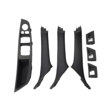 Imagem de Maçaneta da porta interna do carro com padrão de fibra de carbono LHD/RHD compatível com BMW Série 5 F10 F11 520d 525d 530d 535i Painel interno da tampa da guarnição(Black LHD)