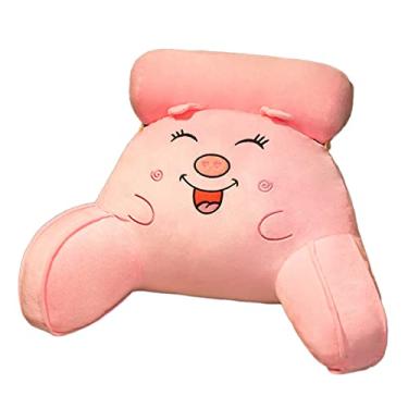 Imagem de Almofada de leitura com suporte para as costas, almofada de encosto, almofada de abraço, almofada de leitura para leitura de cama e jogos de TV, relaxar, rosa, 60 x 40 cm