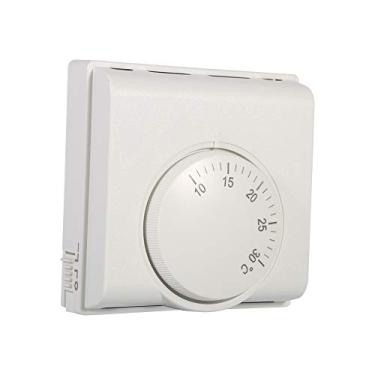 Imagem de GLOGLOW Termostato de Controle HVAC Interruptor de Termostato Mecânico de 220 V, Controlador de Temperatura Ajustável de 10 ℃ a 30 ℃, Branco, Plástico, para Ar Condicionado Central, Lareira e