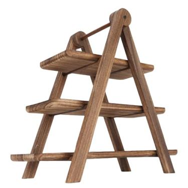 Imagem de Fabater Bandeja de Servir de 3 Camadas de Madeira Elegante Suporte de Exibição de Cupcake para Cozinha Decoração de Sala de Estar Material de Madeira Maciça