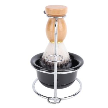 Imagem de Yinhing Conjunto de Escovas para Homens Kit Completo de Limpeza Com Espuma Eficaz Escova de Cabelo Sintético Suporte Elegante de Aço Inoxidável e Ferramenta de Limpeza de Tigela para um Barbear Preciso e Uma Experiência Luxuosa