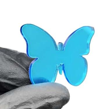 Imagem de Kit 10 Borboletas Acrílico Espelhado com Fita Dupla Face Decorativas para Casa, Parede, Festa (Azul)