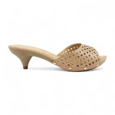 Imagem de Tamanco Tchocco Salto Baixo Vazado Enfeite De Tachas-Feminino