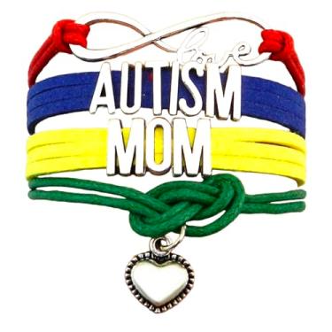 Imagem de BlingNuts Pulseira de autismo para mulheres, homens, inspiradora, conscientização do autismo, peça ajustável para pai, mãe, avó, irmã, F, Aço inoxidável, Sem Pedra Preciosa