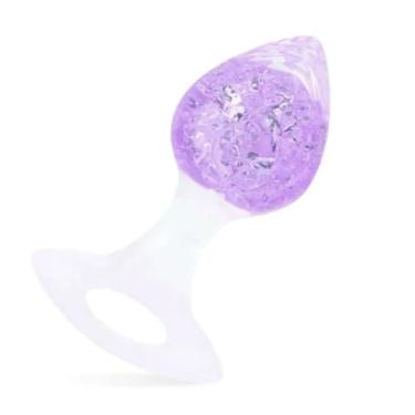 Imagem de Plug Anal Coração Pequeno Em Silicone Com Esfera De Vidro Interno Estimulador Anal Brinquedo Erótico PL148P (ROXO)