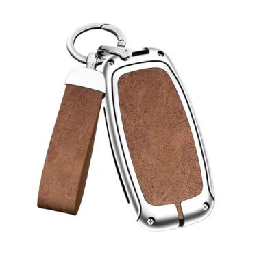 Imagem de Capa para chave do carro Bolsa para chave Suporte protetor Fob compatível com Chery Jaecoo J7 J8 7 / Tiggo 8plus 8 5 Plus 7pro Max / Omoda 5 C5 / Arrizo(F-silver brown)